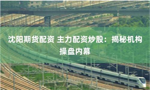 沈阳期货配资 主力配资炒股：揭秘机构操盘内幕